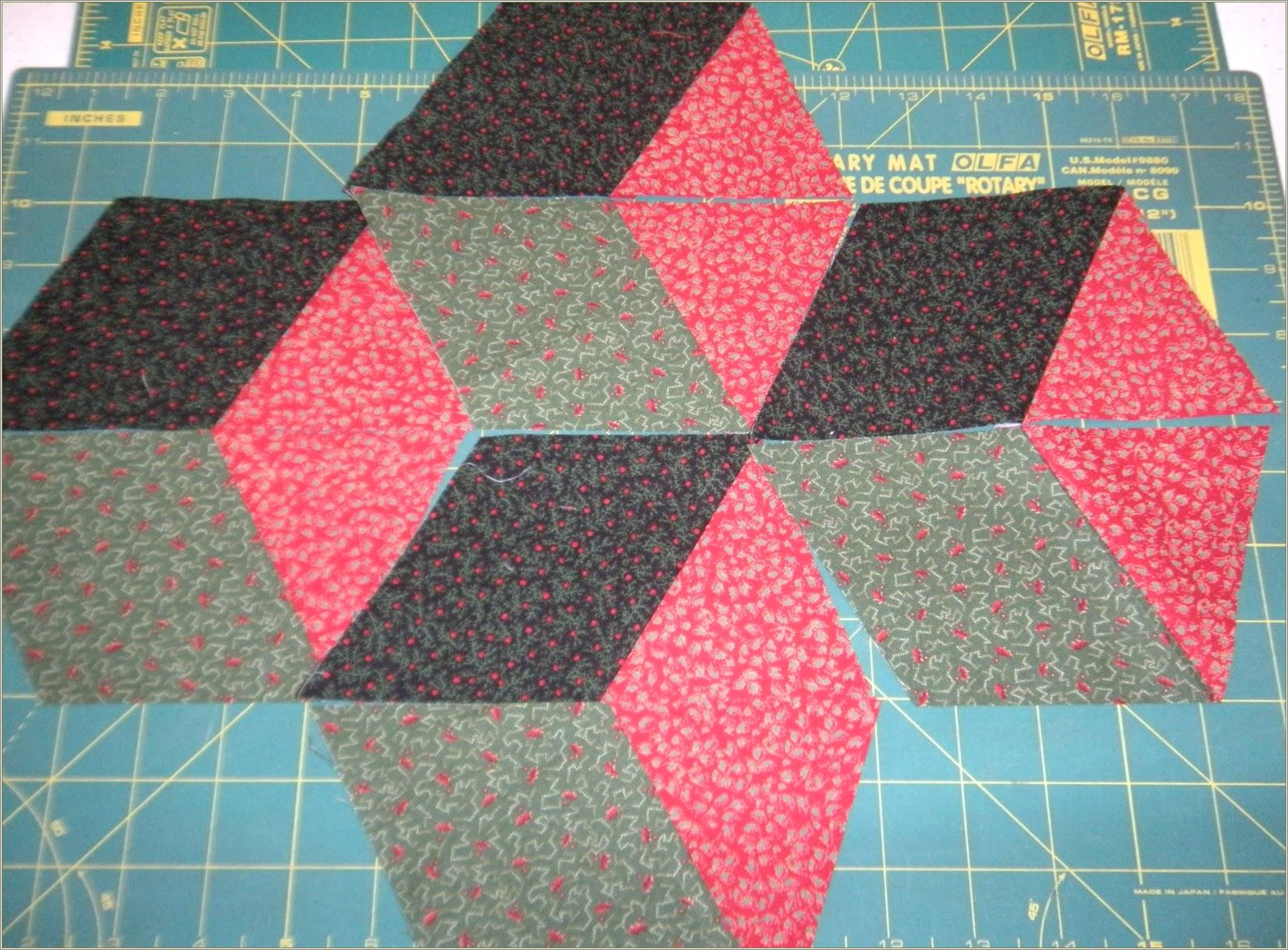 Free Quilt Pattern For Tumbling Blocks Without Templates