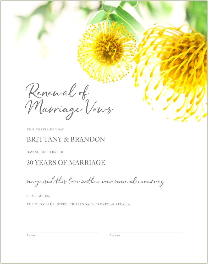 Free Renewal Of Wedding Vows Printable Certificates Templates
