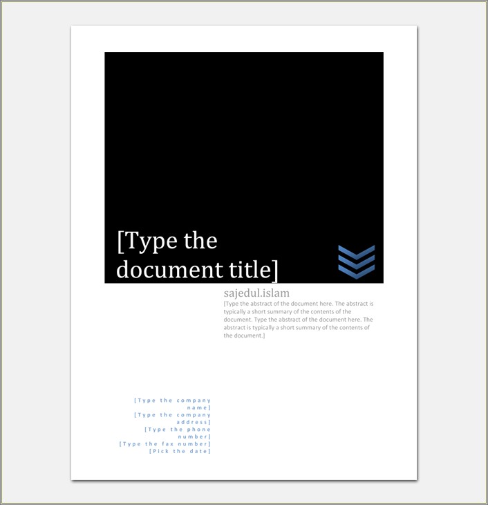 Free Report Cover Page Template Word 2007