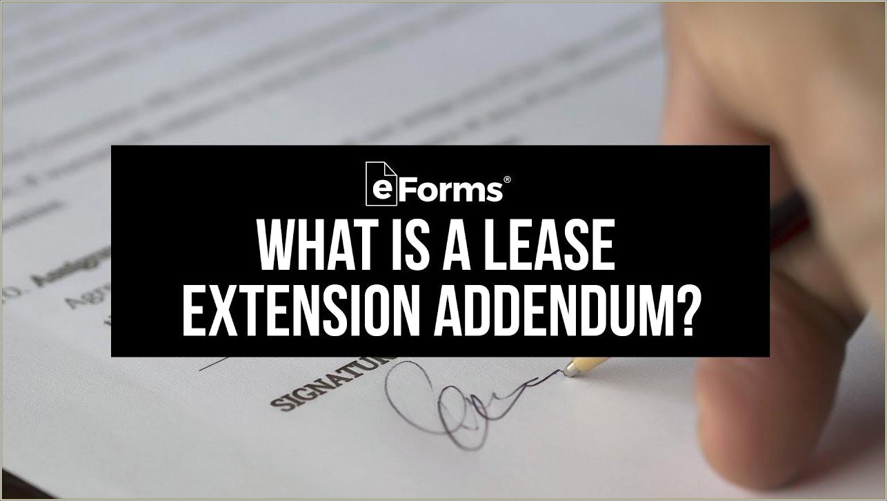 Free Residential Lease Extension Amendment Il Template