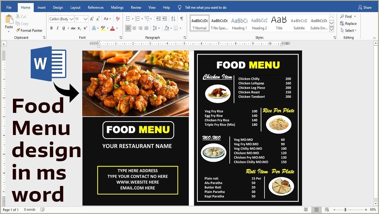 Free Restaurant Menu Templates For Microsoft Publisher