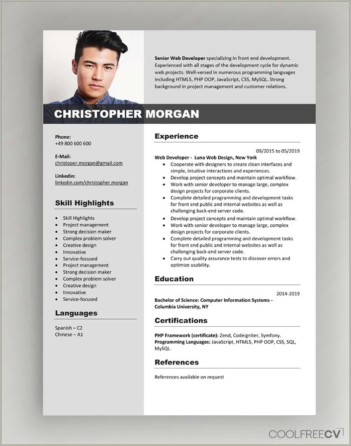 Free Resume Formats With Picture