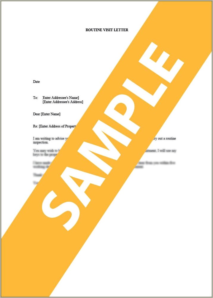 Free Routine Inspection Letter To Tenant Template