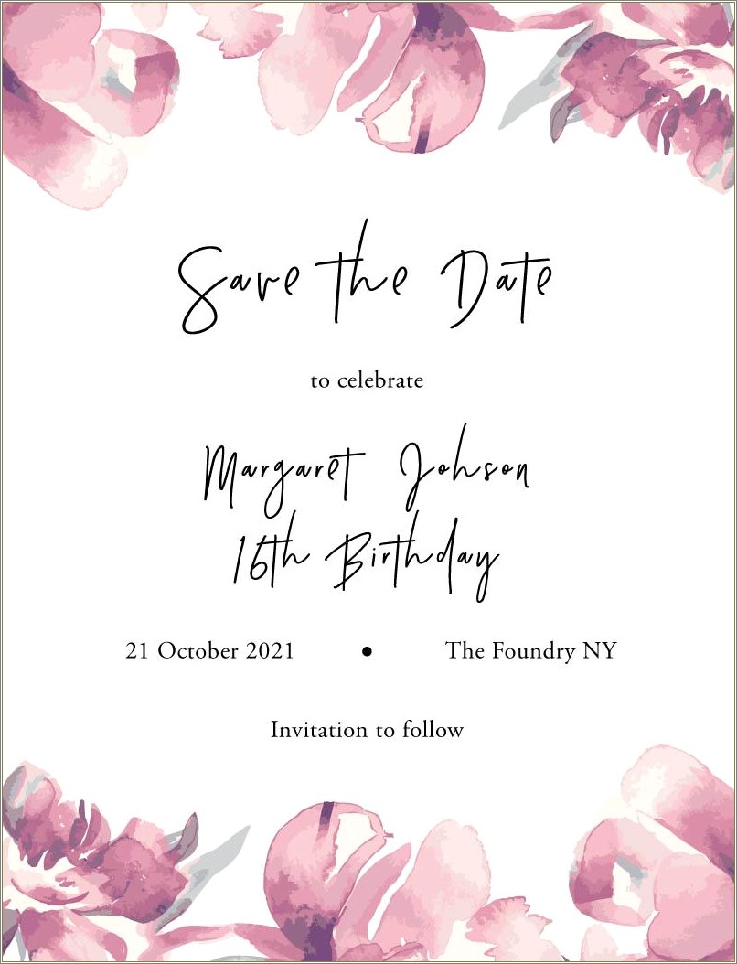 Free Save The Date Birthday Email Templates