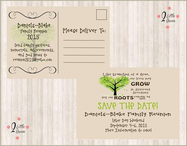 Free Save The Date Templates For Family Reunion