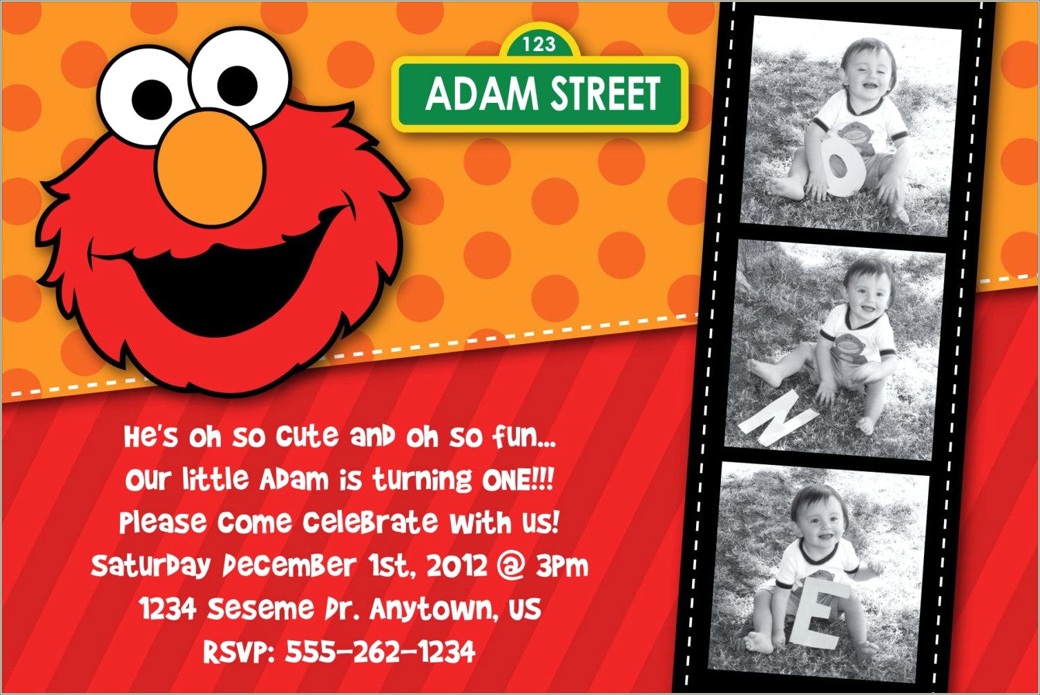 Free Sesame Street 1st Birthday Invitation Template