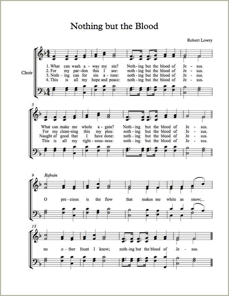 Free Sheet Music Templates For Sm Religious Hymns