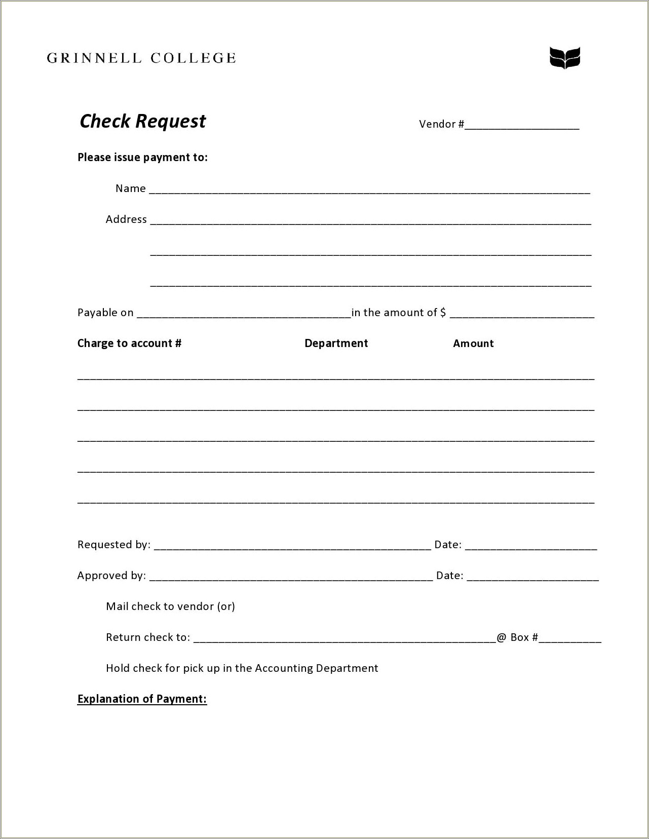 Free Simple Check Request Form Template Word