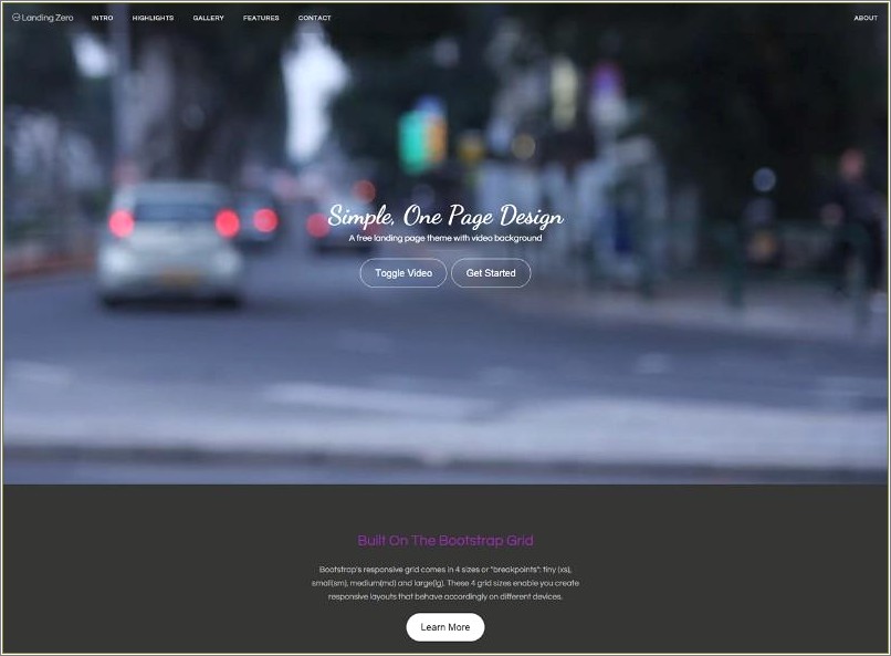Free Simple One Page Responsive Html Template
