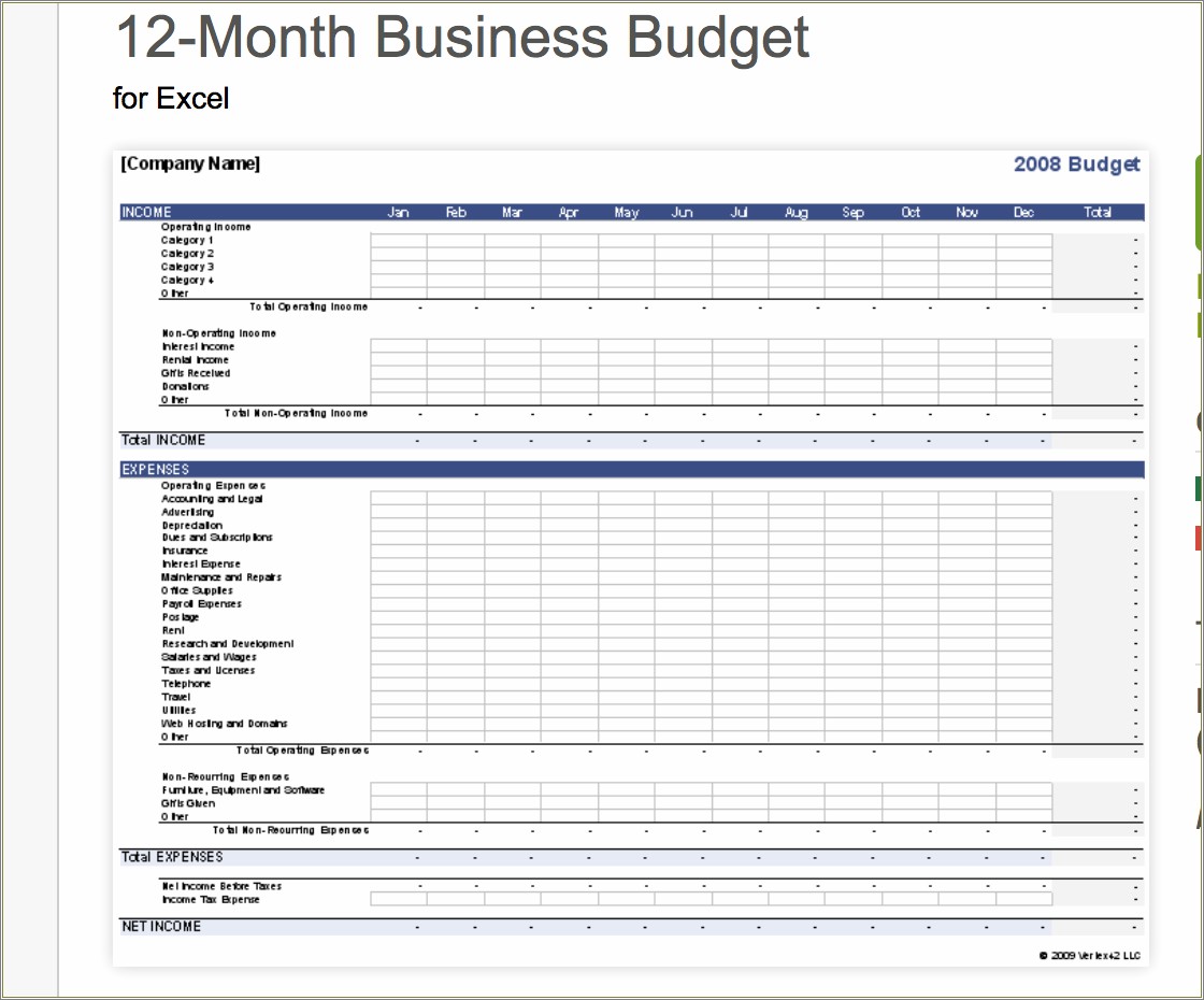 Free Social Services Start Up Business Budget Template