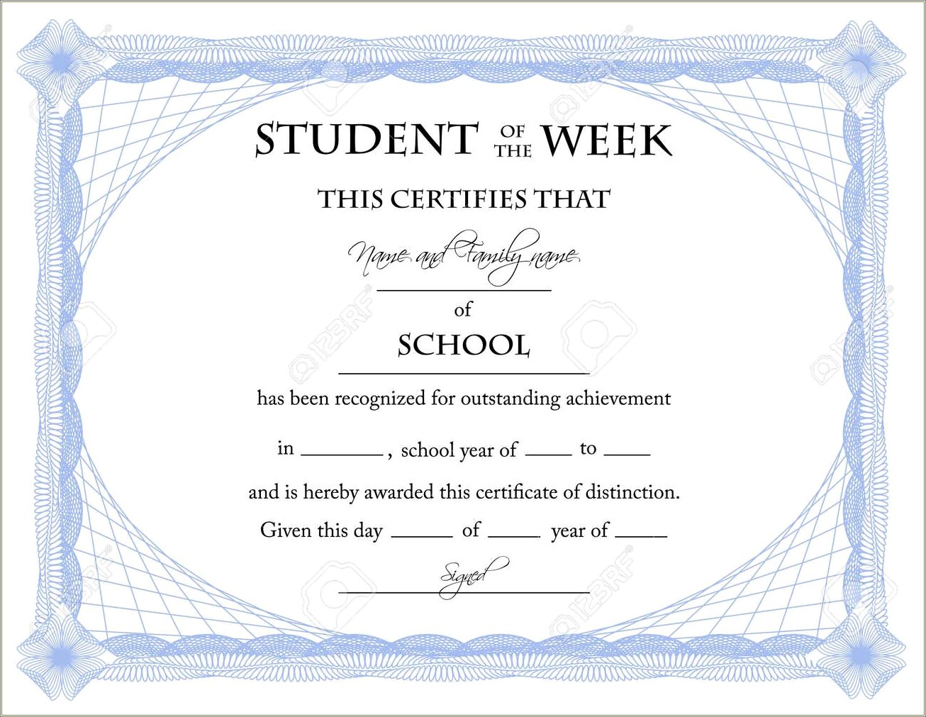 Free Student Of The Year Certificate Template
