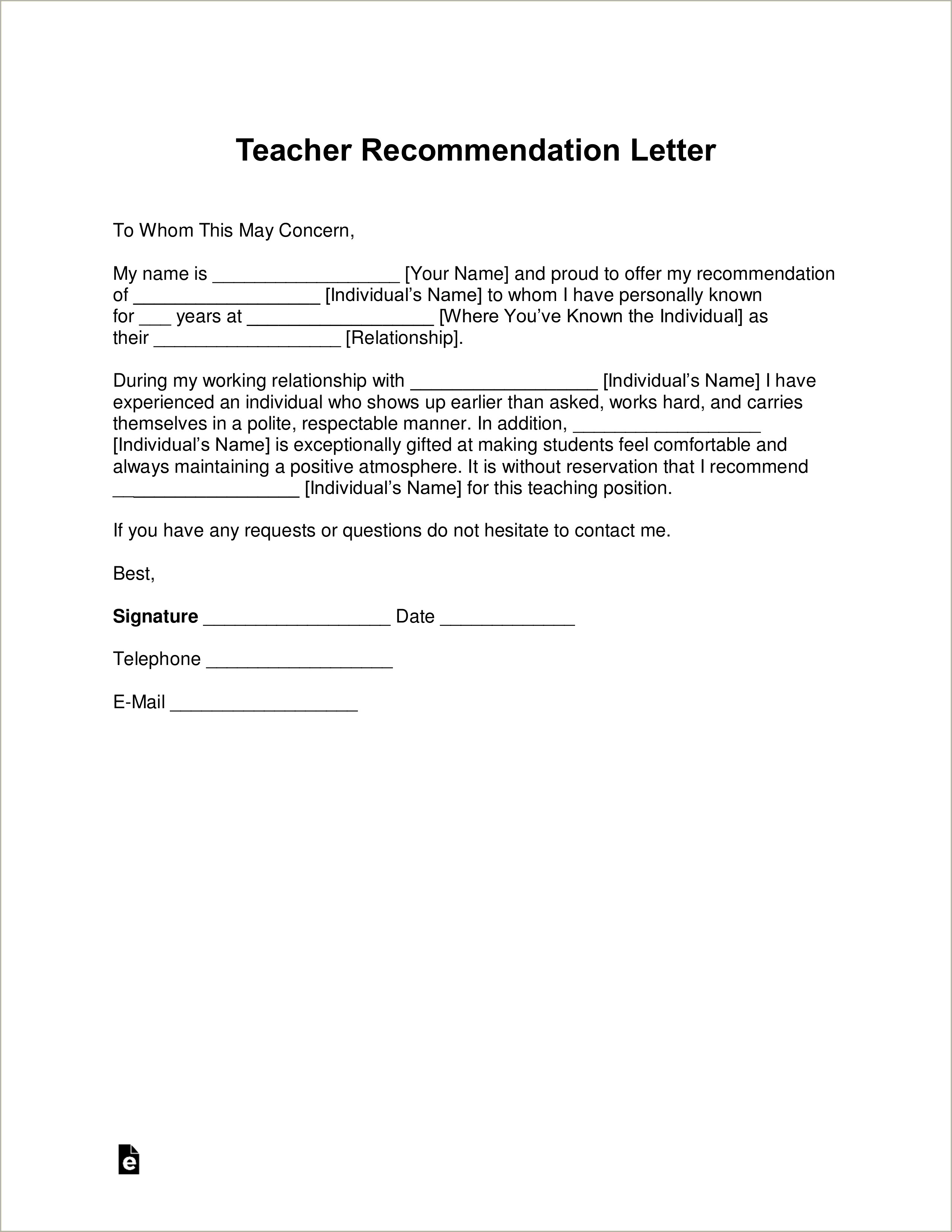 Free Substitute Teacher Notes For Teacher Template