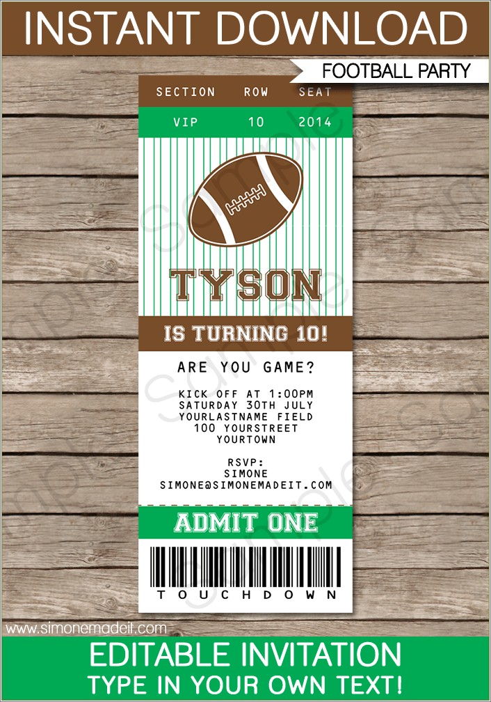 Free Super Bowl Tailgate Invitations Templates To Download