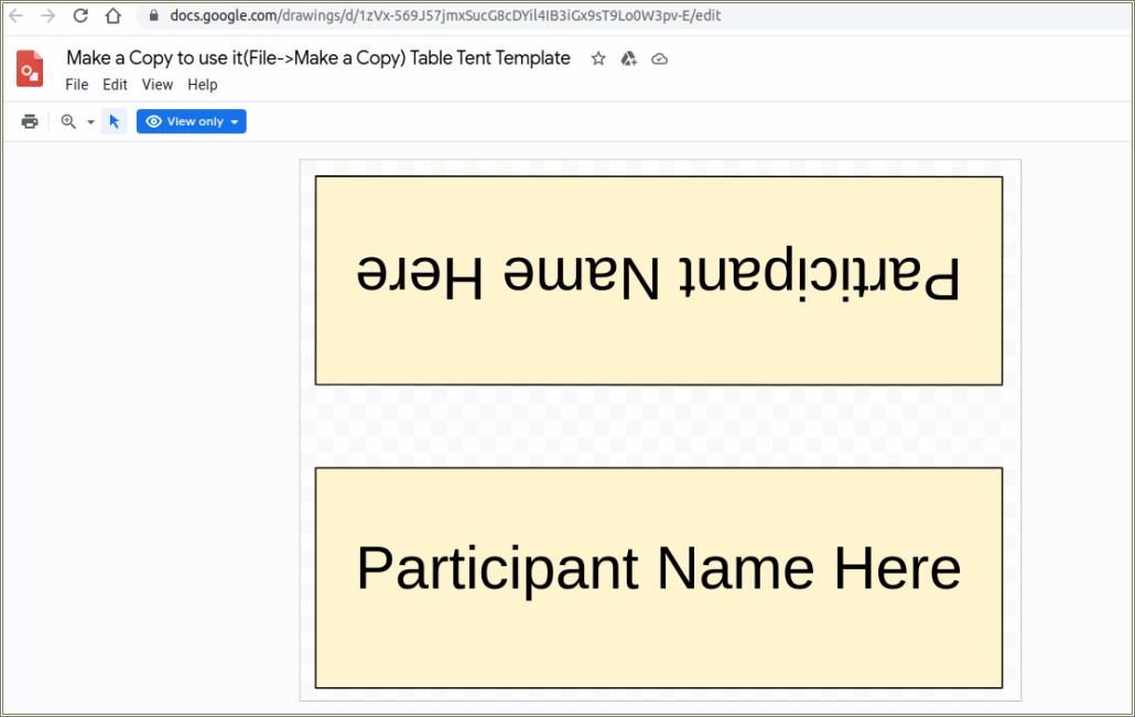 Free Table Place Cards Template Google Docs
