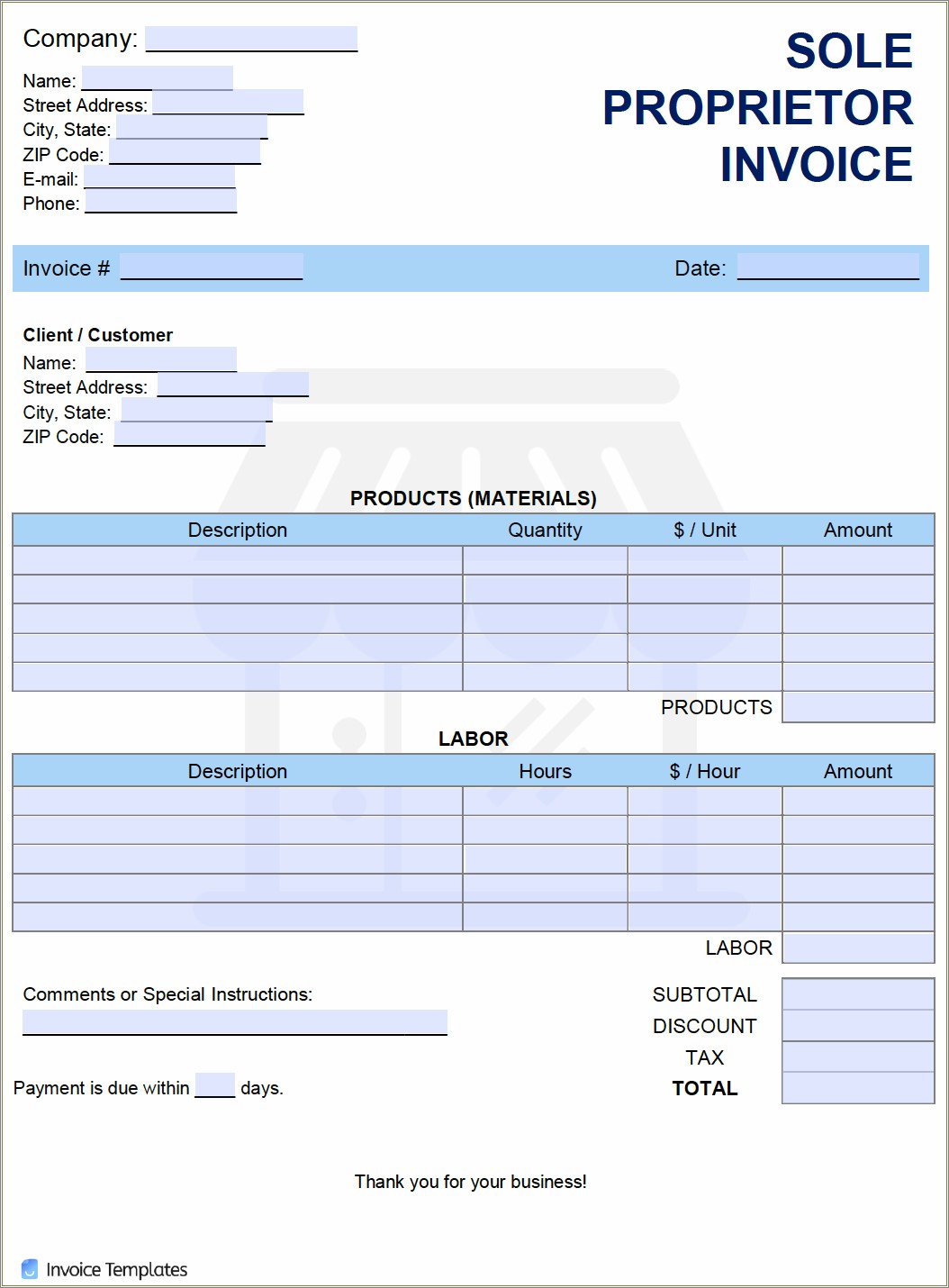 Free Tax Invoice Template Excel South Africa