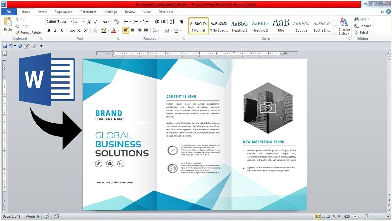Free Technical Product Brochure Word Doc Template