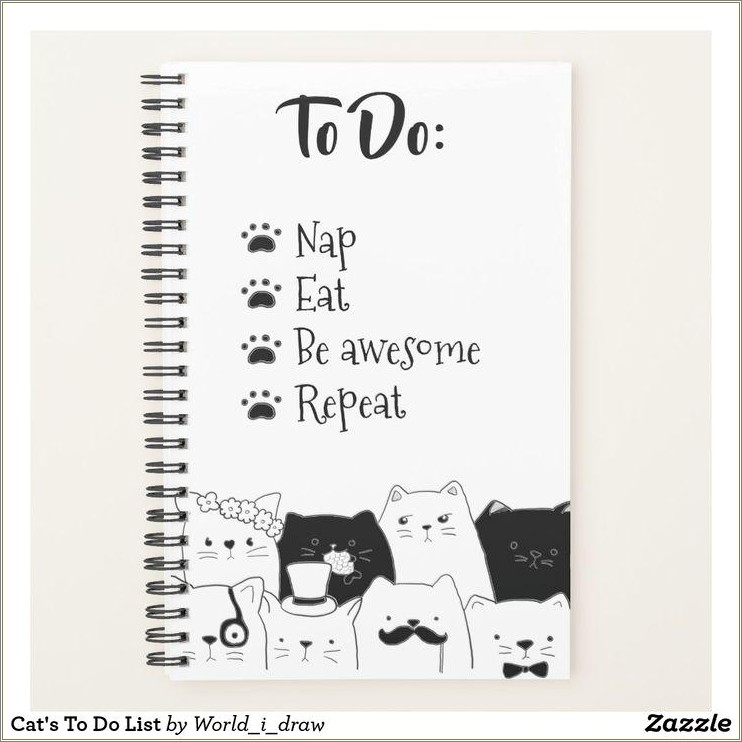 Free Template Cute Cat Daily To Do List