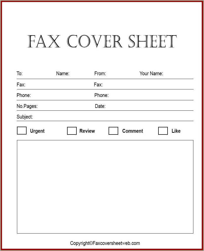 Free Template Fax Cover Sheet Microsoft Word