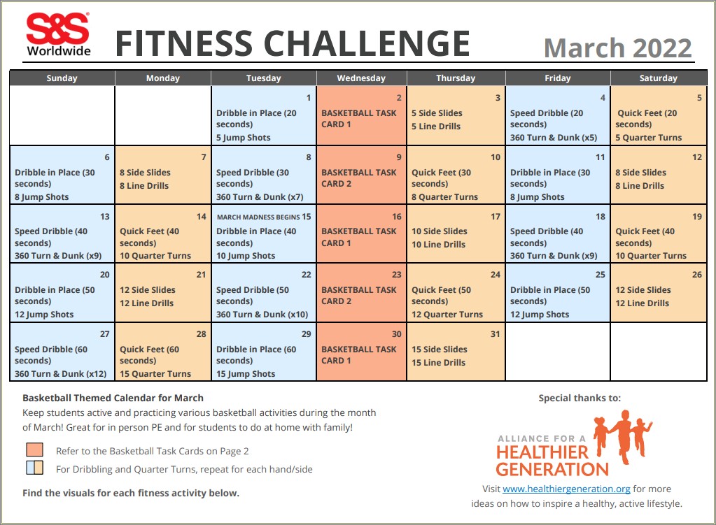 Free Template For 21 Day Fitness Challenge