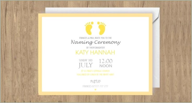 Free Template For Baby Naming Ceremony Invitation