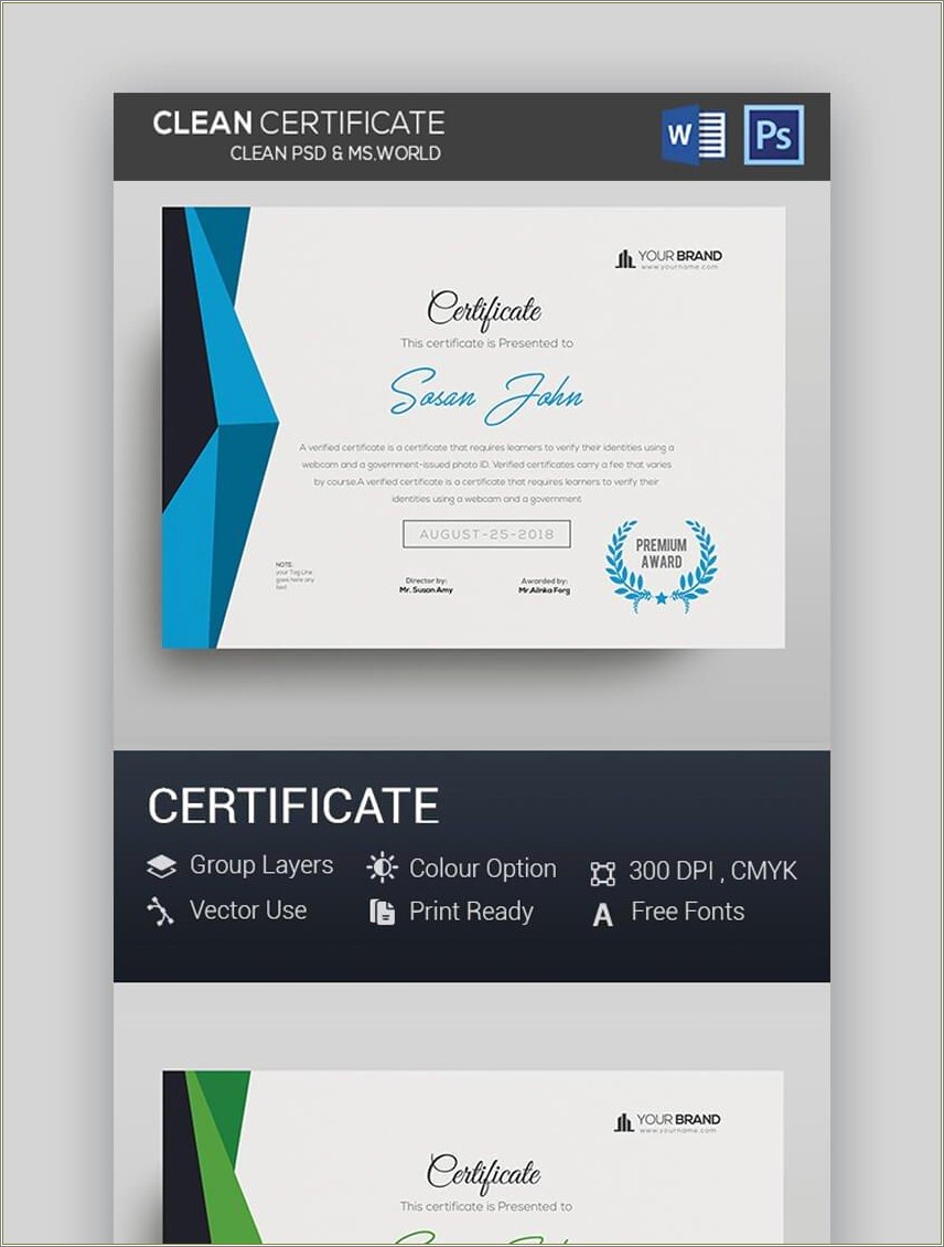 Free Template For Certificate Of Recognition Library