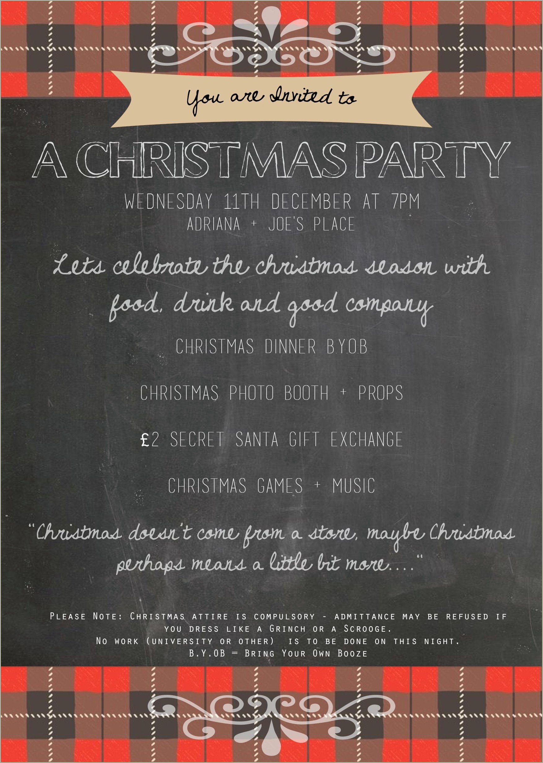Free Template For Company Christmas Party Invitation