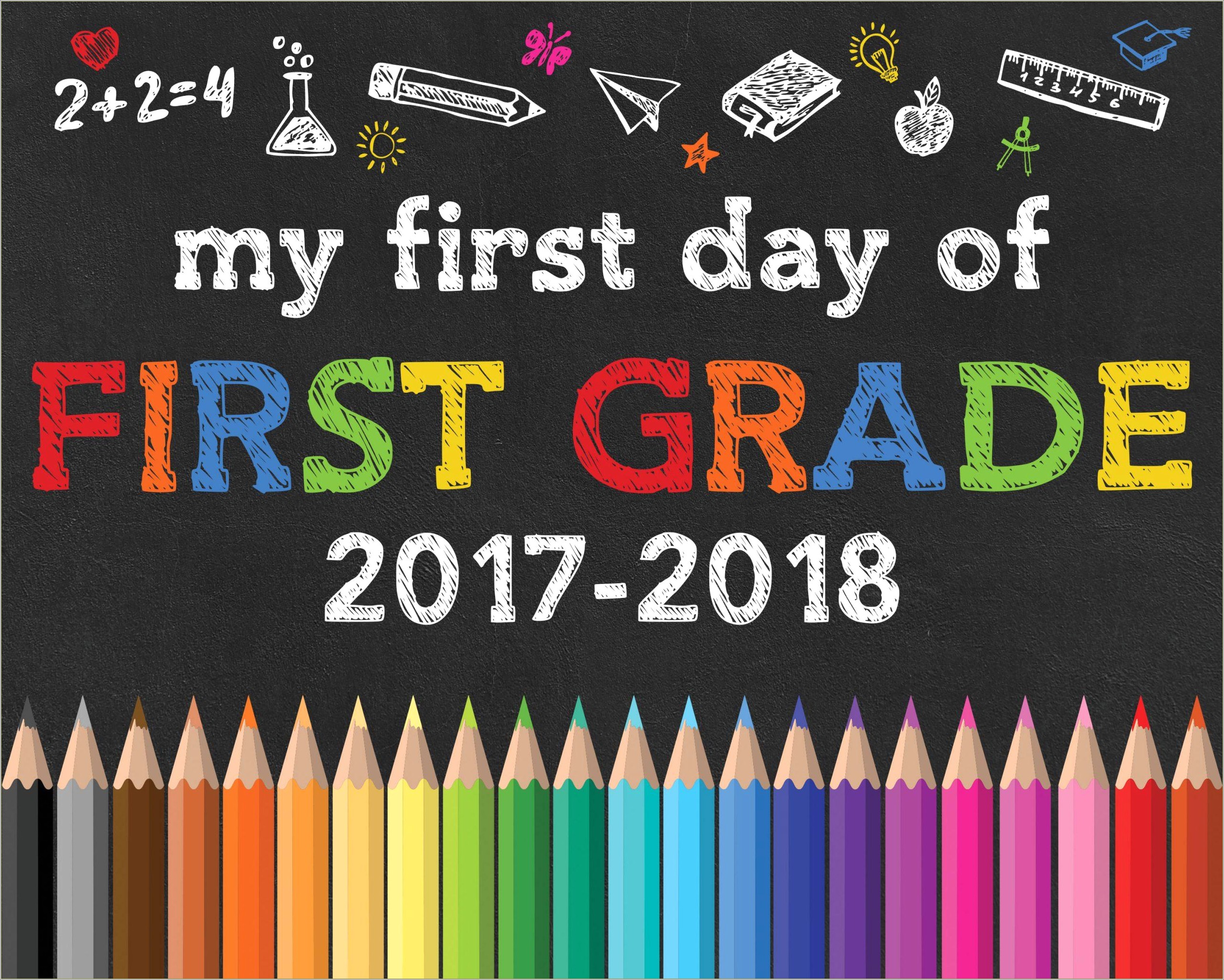 Free Template For First Day Back To School