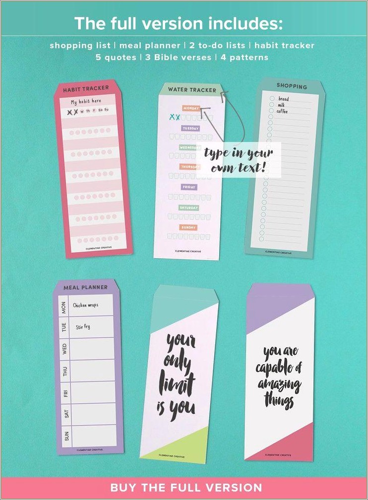 Free Template For Happy Planner Top Tab Bookmarks