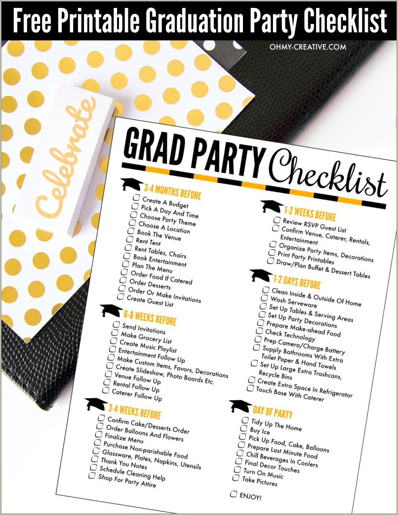 Free Template For High School Graduation Party Agenda