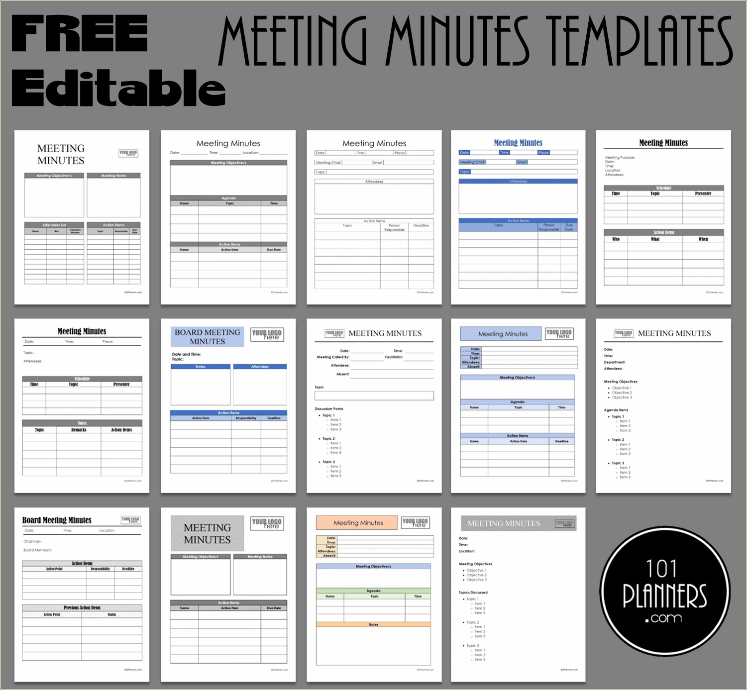 Free Template For Taking Minutes At Meetings