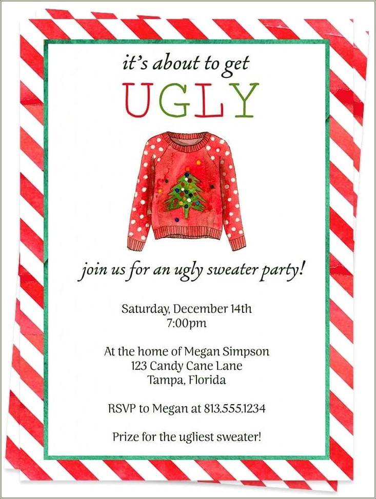 Free Template For Ugly Christmas Sweater Party