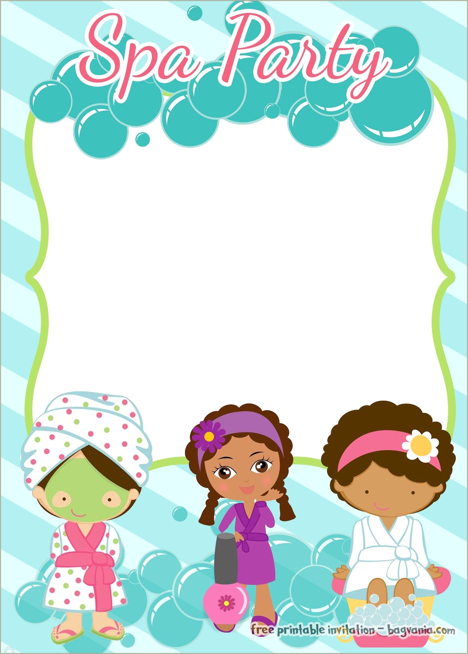 Free Template Invitations For A Spa Party