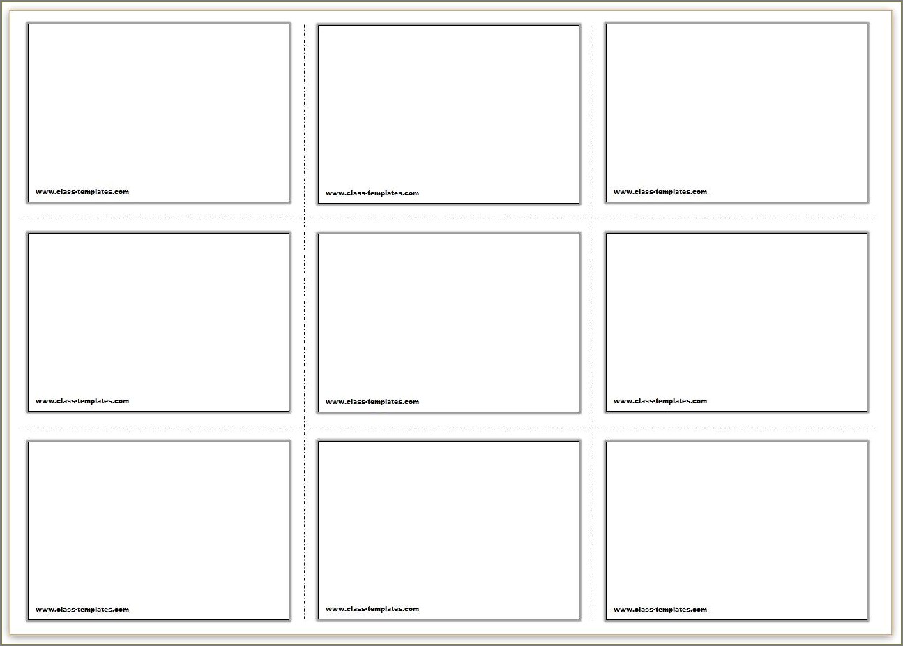 Free Template Note Cards Vertical 4 Blank