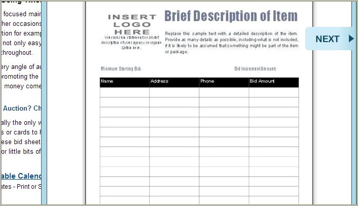 Free Template Printable Silent Auction Poster Pdf