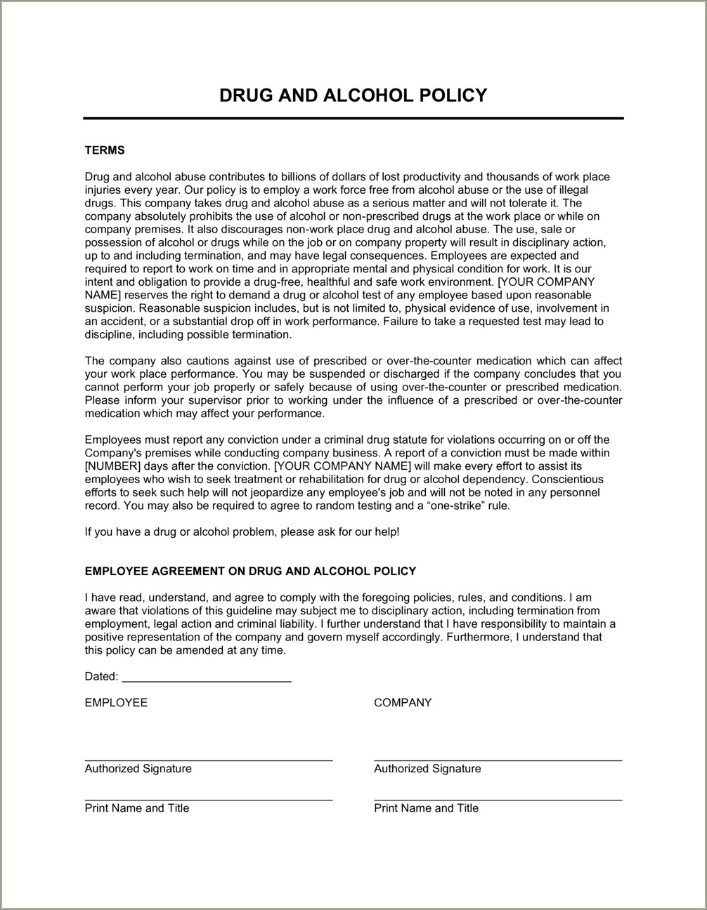 Free Template To Download For Drug Policy