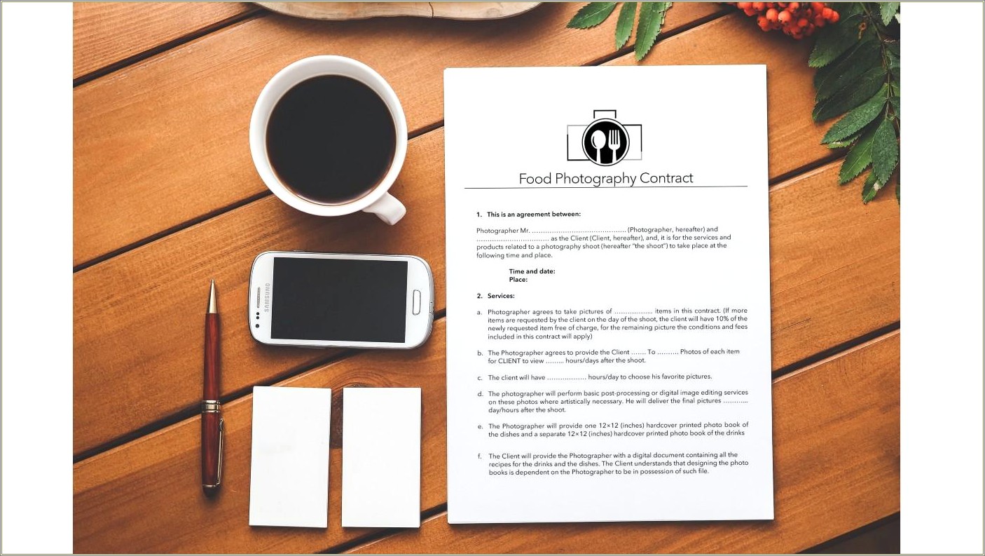 Free Templates For A Simple Photography Portrait Contract