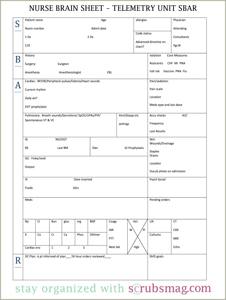 Free Templates For Nursing Home Report Sheets