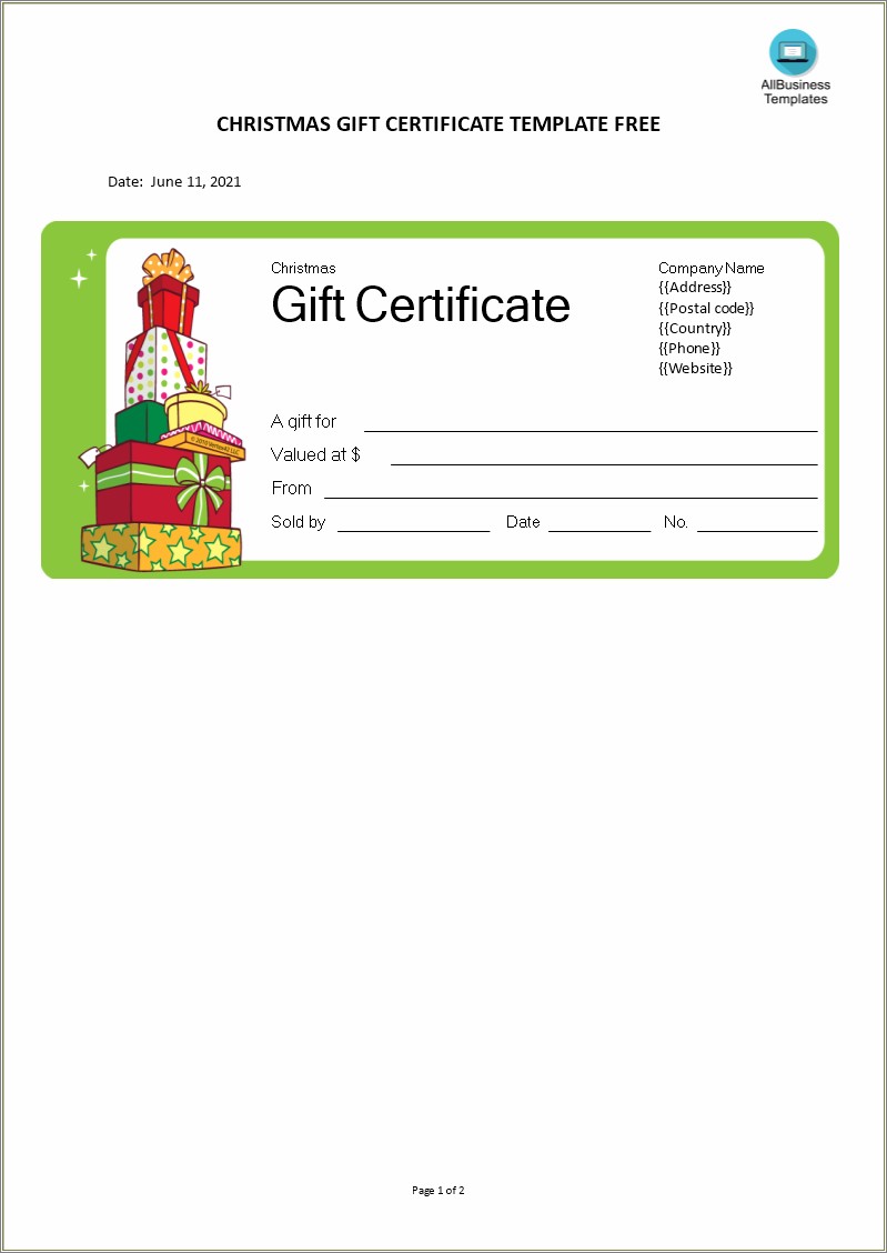 Free Templates To Print A Gift Certificate