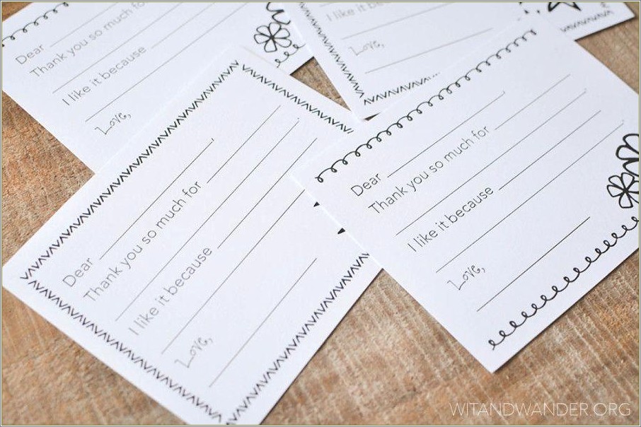 Free Thank You Cards Template For Kids