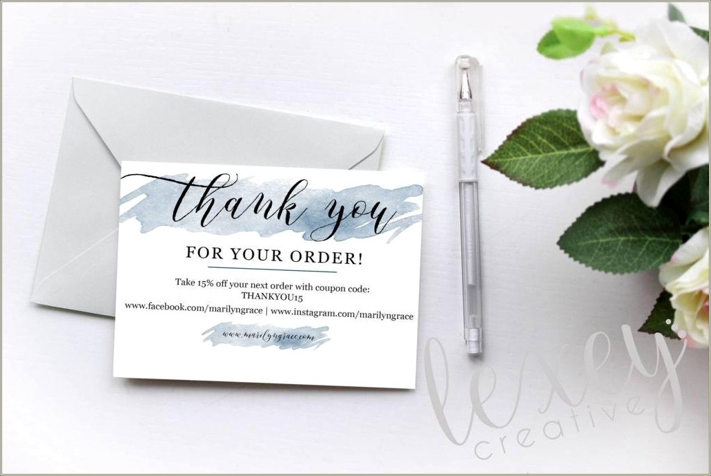 Free Thank You For Your Business Card Template