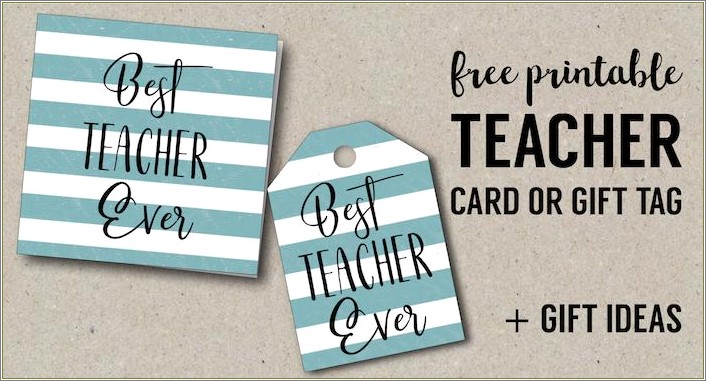 Free Thank You Teacher Gift Tag Template