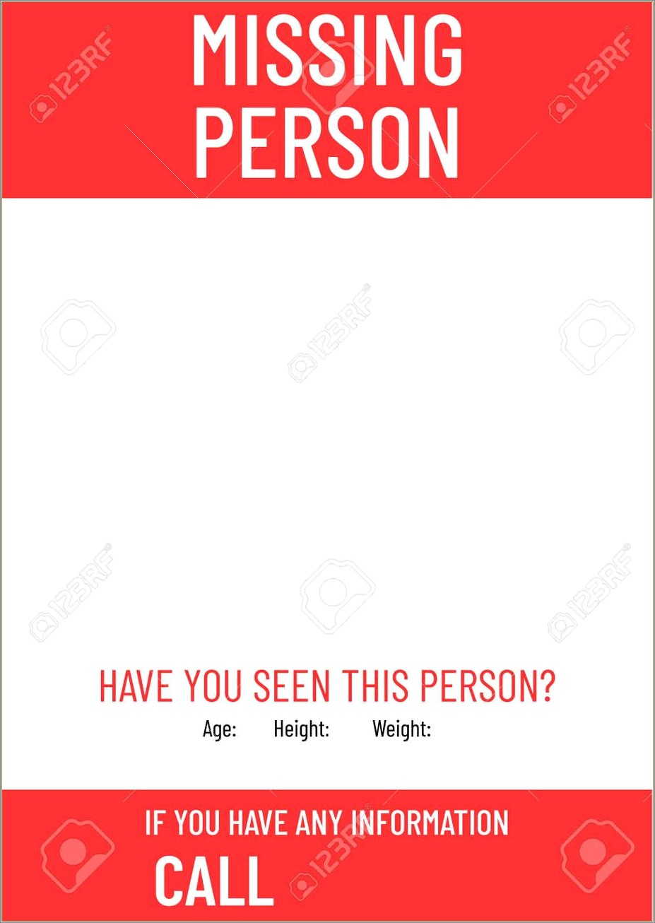 Free To Use Missing Person Flyer Template
