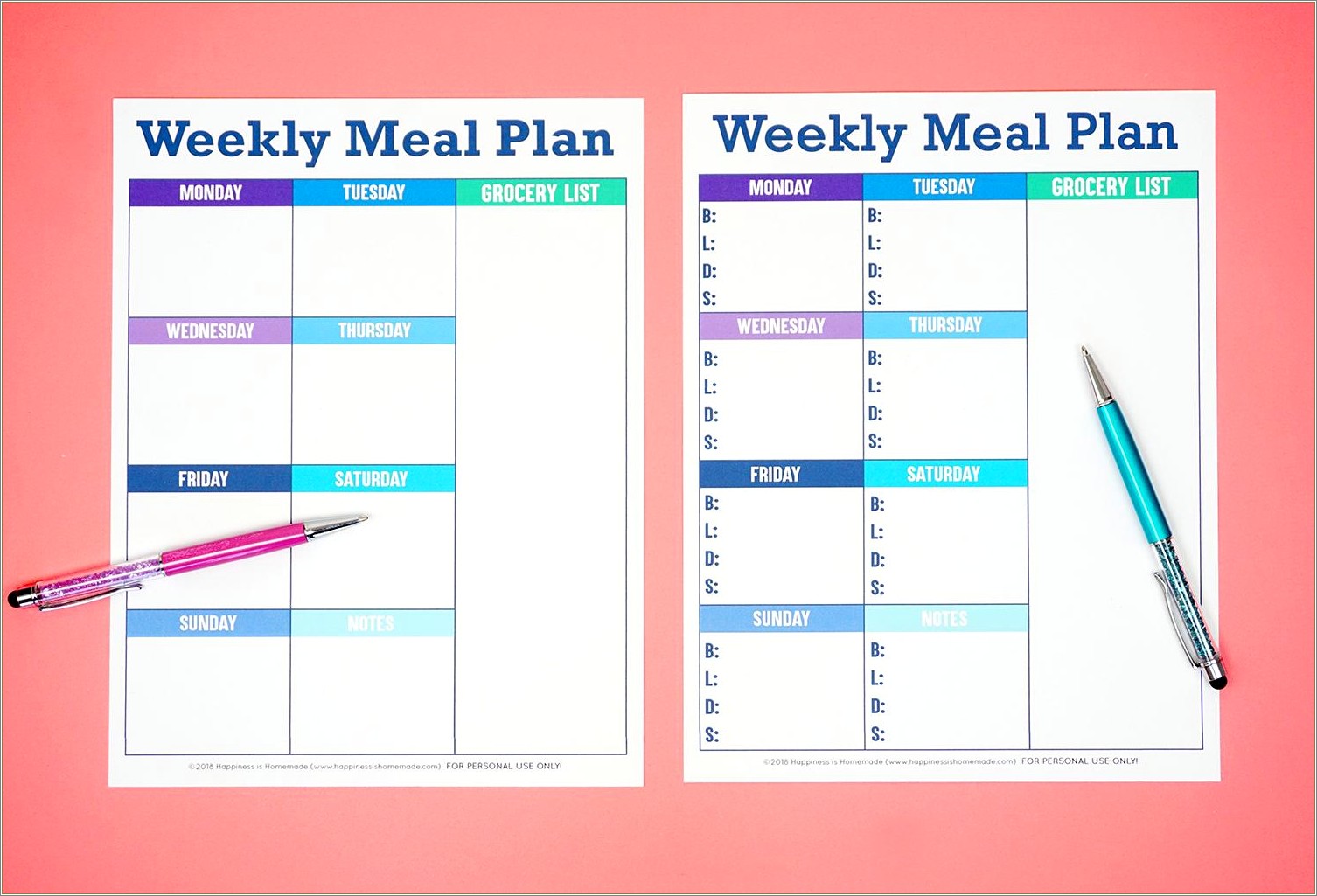 Free Weekly Meal Planner With Inventory Template
