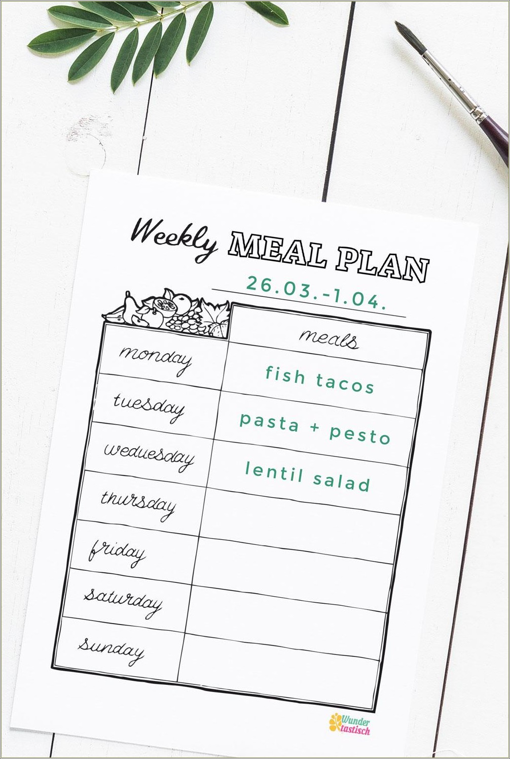 Free Weekly Planner Template For Bullet Journal