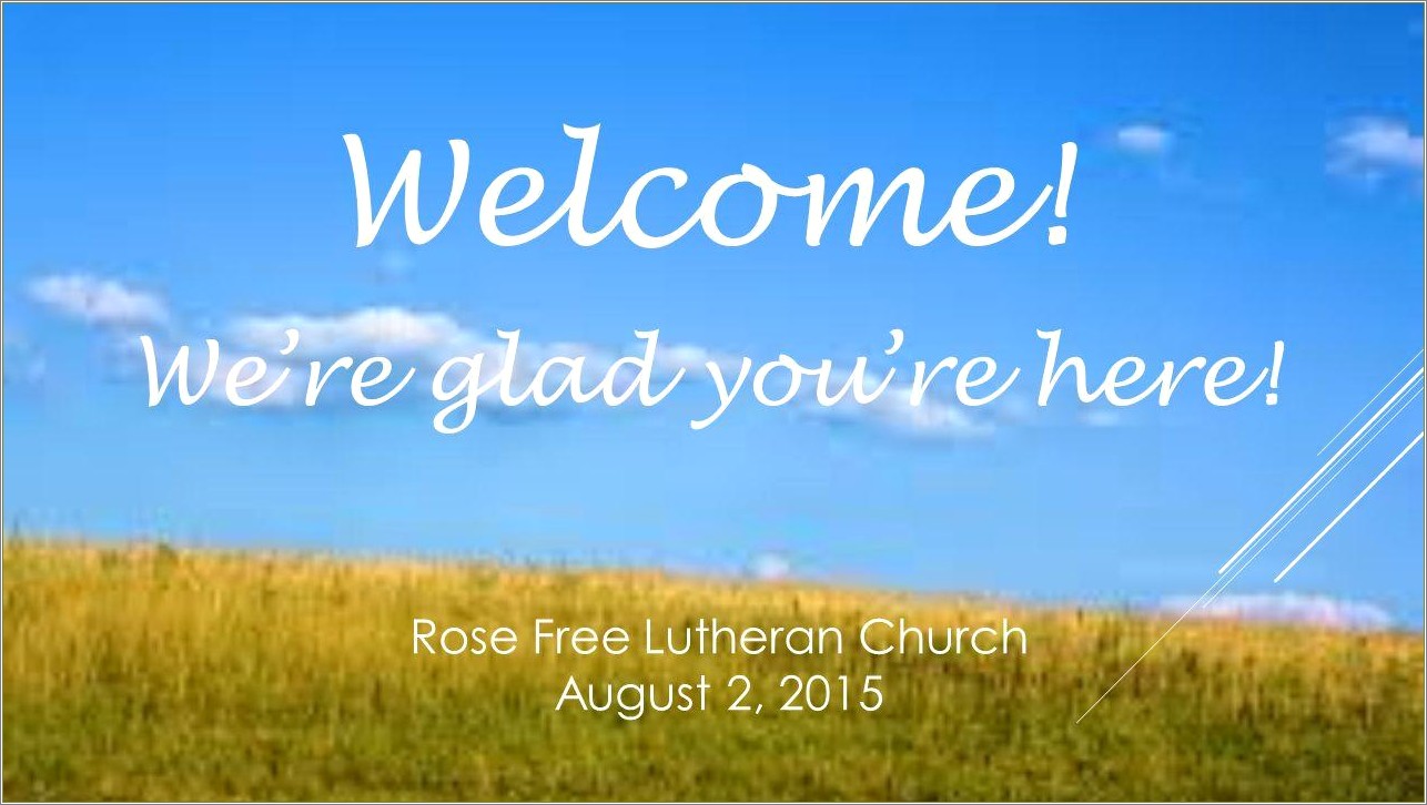 Free Welcome To Church Power Point Template