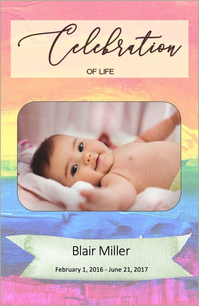 Free Word Templates For Celebration Of Life Invitations