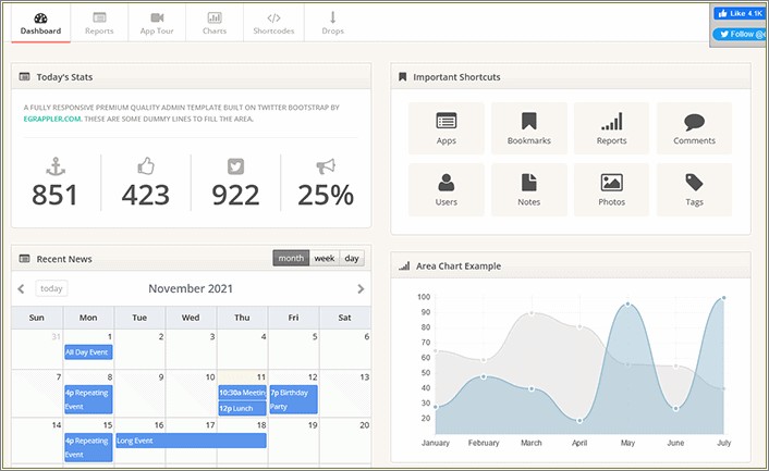 Genius Dashboard Bootstrap Admin Template Free Download