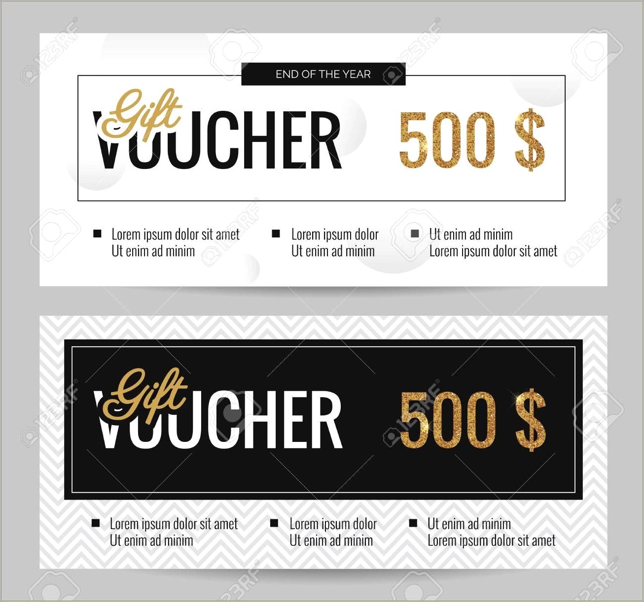 Gift Certificate Free Template Black And White Stripes