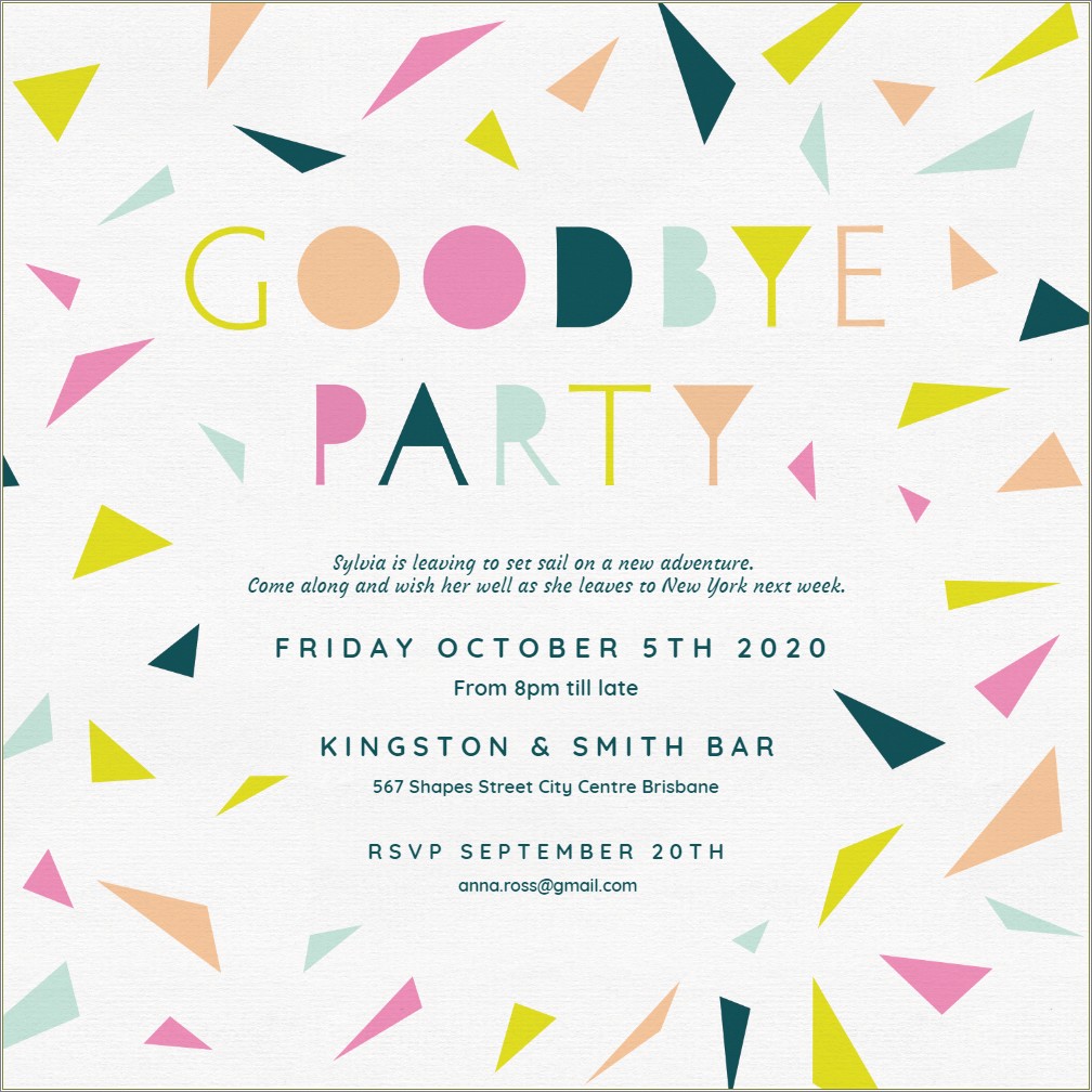 Golden Leaves Free Retirement & Farewell Party Invitation Template