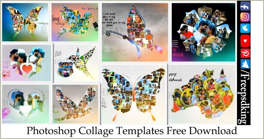 Google+ Photo Collage Photoshop Template Free Download